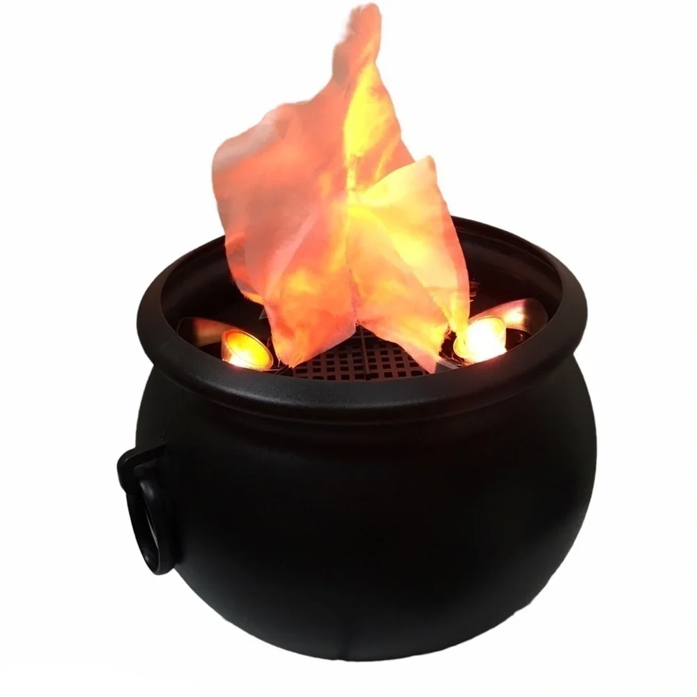VINTAGE LITE F/X Halloween Cauldron Flame Lite Up Flicker Glow Decoration Spooky